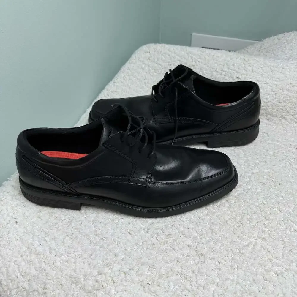 Rockport Mens Leather Apron Toe Lace-Up Dress Shoes Black A13013 SIZE 17 Big Man
